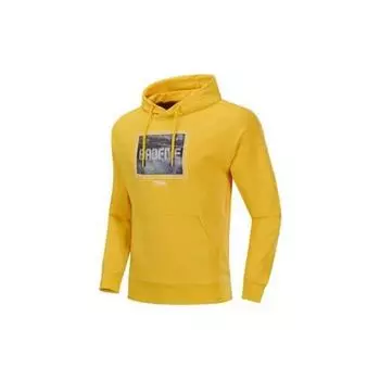 Толстовка с капюшоном и надписью Li Ning, мужская толстовка, желтая AWDP359-1 XL