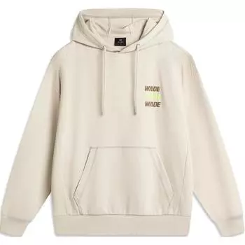 Толстовка с капюшоном и принтом Li Ning Wade Series с длинными рукавами, мужская толстовка Oatmeal-Gray AWDU271-6 XS