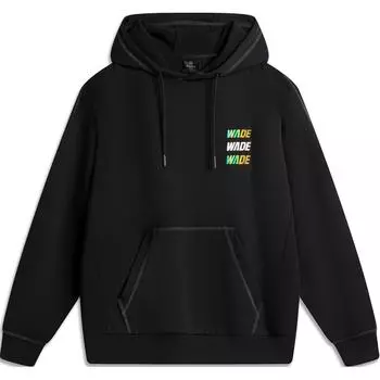 Толстовка с капюшоном и принтом Li Ning Wade Series с длинным рукавом, мужская толстовка, черная AWDU271-1 S