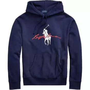 Толстовка с капюшоном и принтом логотипа Polo Ralph Lauren Мужская толстовка темно-синего цвета 710839053-001 S