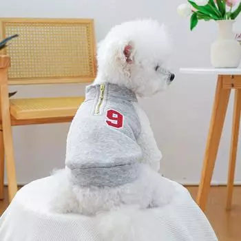 Толстовка с капюшоном и высоким воротом для домашних животных, вышитое пальто для осени и зимы, свитер с капюшоном, одежда для собак маленьких собак XS