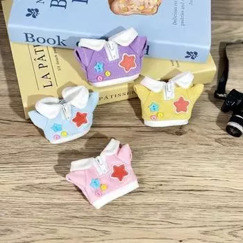 Толстовка с капюшоном Idol Кукольная одежда DIY Одежда для плюшевых игрушек 10 см Хлопковая кукольная одежда Аксессуары для игрушек розовый