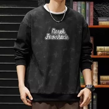 Толстовка с капюшоном Inkjet Round Neck с круглым вырезом и плечами для мужчин на осень и зиму 8XL белый