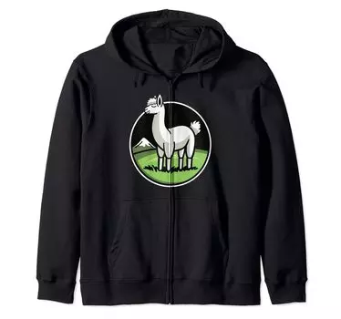 толстовка с капюшоном из альпаки на молнии чёрный