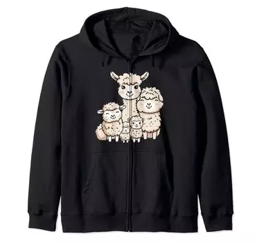 толстовка с капюшоном из альпаки на молнии чёрный