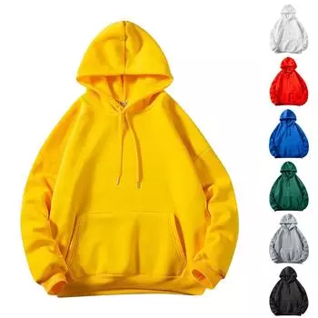 Толстовка с капюшоном из флиса для мальчиков и девочек, осенне-зимняя, средняя, детская, однотонная, теплая одежда, детский флисовый топ с капюшоном L чёрный