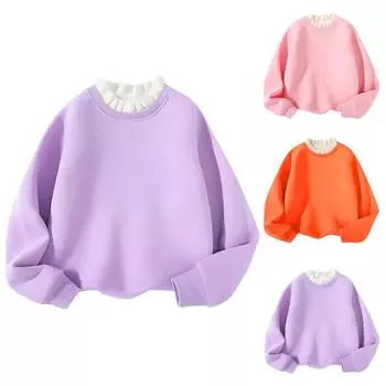 Толстовка с капюшоном из флиса для мальчиков и девочек, осенне-зимняя, средняя, детская, однотонная, теплая одежда, детский флисовый топ с капюшоном 100 оранжевый