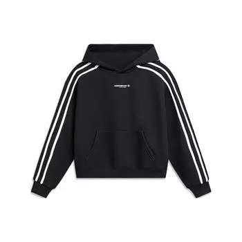 Толстовка с капюшоном из флиса Li Ning CF Letter Stripe, женская, черная, AWDTB11-1 S