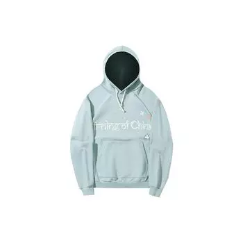 Толстовка с капюшоном из флиса с надписью Li Ning Trend Series, унисекс, каменно-голубо-серая AWDT687-4 L