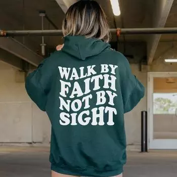 Толстовка с капюшоном из флиса Walk Faith Not By Sight для женщин, осень и зима, новый дизайн, толстовка Niche S коричневый