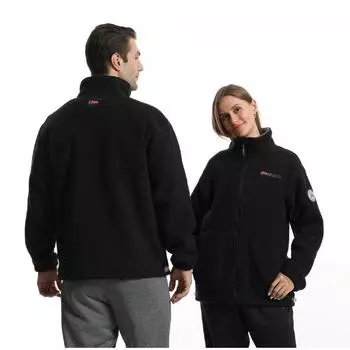 Толстовка с капюшоном из холодного флиса и толстого флиса для мужчин на осень и зиму, теплая куртка с воротником-стойкой XXXL чёрный