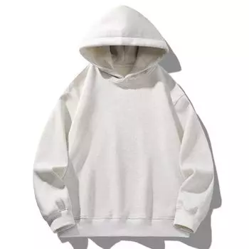 Толстовка с капюшоном из плотной ткани для мужчин и женщин на осень и зиму, новый американский стиль, спущенное плечо, свободная широкая модель, однотонное пальто с капюшоном S