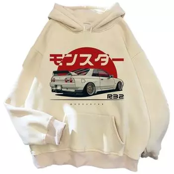 Толстовка с капюшоном Jdm Printed для мужчин, повседневная мода, мужская рубашка с капюшоном, длинные рукава, пуловеры, толстовки и свитшоты для мужчин S зелёный