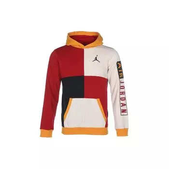 Толстовка с капюшоном Jordan Logo Letter Print Color Block Sports Hoodie для детей FB1647-636 S