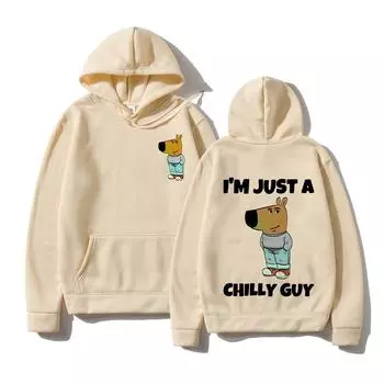 Толстовка с капюшоном Just A Chill Guy Meme, забавная мужская/женская толстовка с капюшоном, эстетичная унисекс, зимняя флисовая толстовка на день, подарок XS