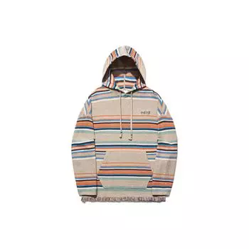 Толстовка с капюшоном Li Ning All Over Print Striped с капюшоном Unisex, верблюжье-серое AMBT131-2 L