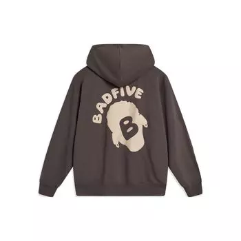 Толстовка с капюшоном Li Ning Bad Five Letter Print Loose Fit Unisex, угольно-коричневый AWDT869-3 M