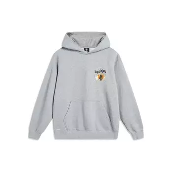 Толстовка с капюшоном Li Ning Badfive Lettered, флисовая толстовка унисекс, светло-серая AWDT879-2 M