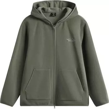 Толстовка с капюшоном Li Ning CF Suo Zipper с длинным рукавом, флисовая, инфракрасная, теплая, унисекс, толстовки Luo-Yan-Green AWDU967-4 XL