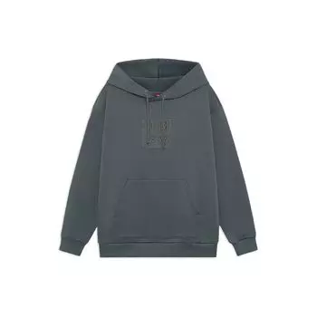 Толстовка с капюшоном Li Ning Loose для музыкального фестиваля, унисекс, темно-серо-зеленая AWDS220-2 XS