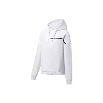 Толстовка с капюшоном Li Ning Plain Letter Print Drawstring с длинным рукавом, женские топы, белый цвет AWDSB02-1 S