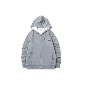 Толстовка с капюшоном Li-Ning Plain Logo Loose Fit Zip-Up Unisex Light-Grey YWDT227-2 XL