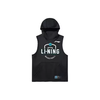 Толстовка с капюшоном Li Ning Sports Basketball Series с тематическим принтом, дышащая, мужская, черная, AWDQA55-2 M