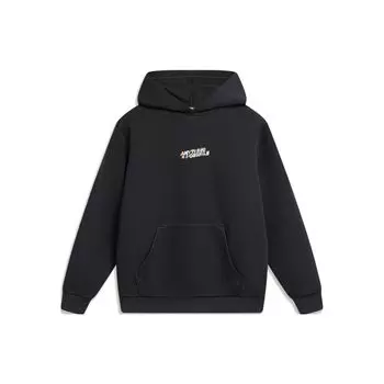 Толстовка с капюшоном Li Ning Sports Lifestyle Series с буквенным принтом, мужская, черная, AWDU023-3 S