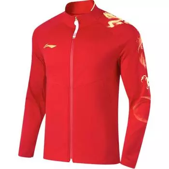 Толстовка с капюшоном Li Ning Table Tennis Series с застежкой-стойкой и длинным рукавом, мужские толстовки Cherry-Blossom-Red AYYU013-2 S