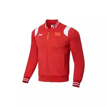 Толстовка с капюшоном Li Ning Table Tennis Series с принтом букв и молнией, с длинным рукавом, унисекс, толстовки с капюшоном Cinnabar-Red AWDT277-3 XXL