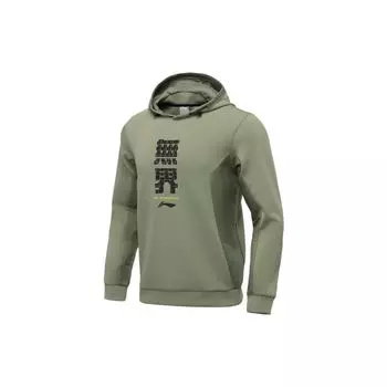 Толстовка с капюшоном Li Ning Training Series с графическим логотипом, мужская зеленая AWDR105-4 M