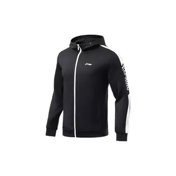 Толстовка с капюшоном Li Ning Training Series с логотипом и цветными блоками, мужские толстовки с капюшоном, черные AWDR459-1 S