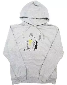 Толстовка с капюшоном Moomin с открыткой Moomin, серая, размер S
