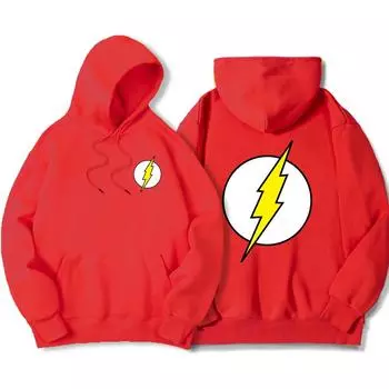 Толстовка с капюшоном Movie Yellow Flash Printing для мужчин, модная хип-хоп-толстовка с капюшоном с круглым вырезом и карманом, флисовая толстовка с капюшоном S