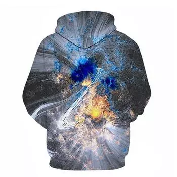 толстовка с капюшоном мужская красочная вселенная звездное небо толстовка 3D-принт пуловер уличная одежда повседневная толстовка для мальчиков пуловер с капюшоном S