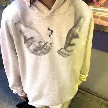 Толстовка с капюшоном мужская осенне-зимняя New Explosions American Style Retro Grey мужская свободная ленивая стильная флисовая подкладка M серый