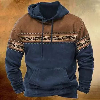 Толстовка с капюшоном, мужская толстовка с капюшоном с принтом ковбоя 3D, мужской свитер Yellowstone, свободная винтажная одежда, популярные мужские топы большого размера M