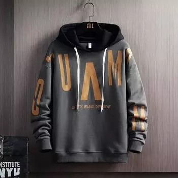 Толстовка с капюшоном мужская весна и осень модный брендовый пуловер пара универсальная повседневная куртка студенты свободные нижние части топы M