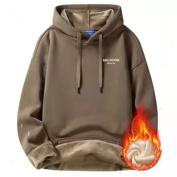 Толстовка с капюшоном мужская весна, осень и зима 420 г плотная молодежная круглая горловина свободная повседневная куртка с капюшоном M [recommended 80-52.5kg]