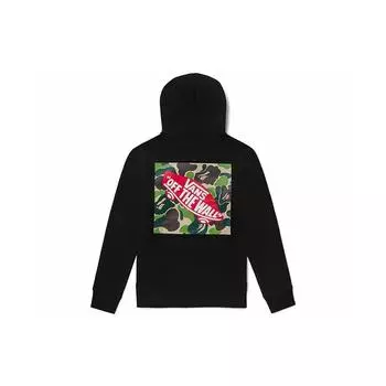 Толстовка с капюшоном на флисовой подкладке Vans x BAPE с логотипом, топы унисекс, черный VN0A7XKM448 S