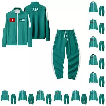 Толстовка с капюшоном на молнии для взрослых, спортивная повседневная толстовка и брюки L армия зеленый