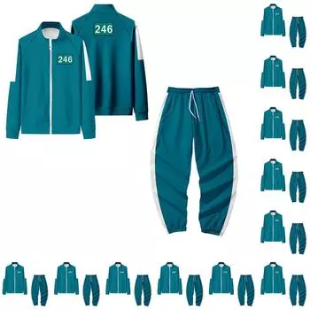 Толстовка с капюшоном на молнии для взрослых, спортивная повседневная толстовка и брюки M армия зеленый