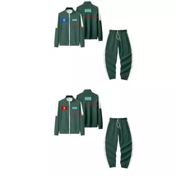 Толстовка с капюшоном на молнии для взрослых, спортивная повседневная толстовка и брюки L синий