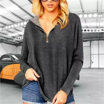 Толстовка с капюшоном на молнии для женщин, осенне-зимние толстовки с капюшоном, однотонные спортивные женские толстовки с рукавами «летучая мышь» S темно-серого