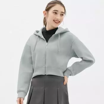Толстовка с капюшоном на молнии и длинными рукавами GU by Uniqlo Double Face Q+E