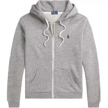 Толстовка с капюшоном на молнии Polo Ralph Lauren с вышивкой логотипа, свободного кроя, с длинными рукавами, женская, серая, WMPOKNINFB20705-020 XS