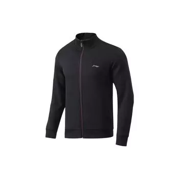 Толстовка с капюшоном на молнии с логотипом Li Ning, черная, AWDR013-1 S