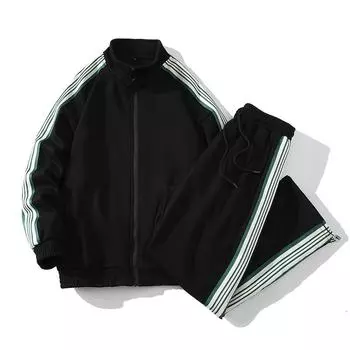 Толстовка с капюшоном на молнии, весенне-осенние женские комплекты, мужской спортивный костюм, спортивная куртка + спортивные штаны S бежевый