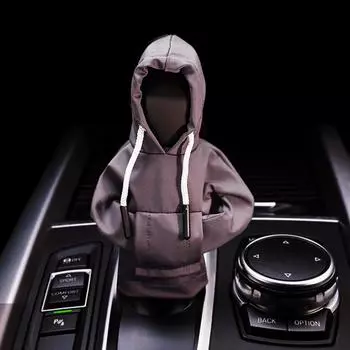 Толстовка с капюшоном на рычаг переключения передач, мини-толстовка с капюшоном, чехол для ручки переключения передач, дышащая толстовка с капюшоном для автомобиля, симпатичные гаджеты для салона автомобиля, внедорожника чёрный