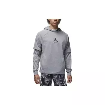 Толстовка с капюшоном Nike Solid Color Logo Print Men Hoodies Gray DV9781-091